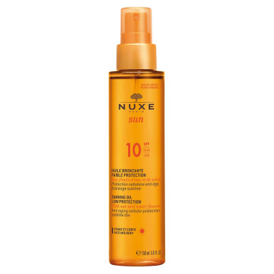 Nuxe Sun Aceite Bronceador Rostro y Cuerpo protección baja SPF10