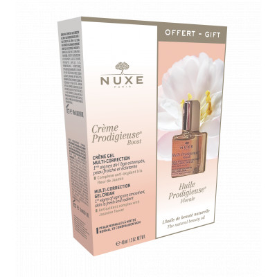 Coffret Crème Prodigieuse  Boost Pieles Normales a Mixtas
Gel Crema Multi-Corrección + Huile Prodigieuse  Florale 10ml DE REGALO