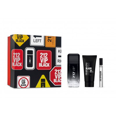 212 VIP BLACK Estuche para hombre EDP 100 ml + Gel de ducha 100 ml + Mini