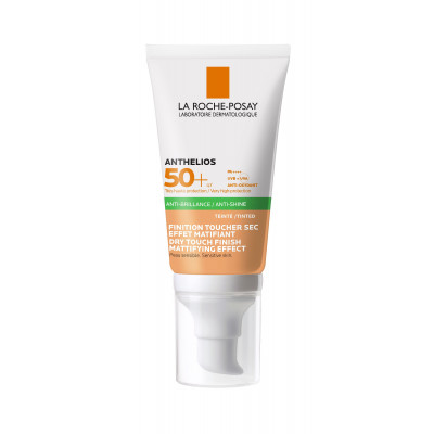 ANTHELIOS Toque Seco con Color SPF50+ Protector Solar Rostro Pieles Sensibles 50 ml