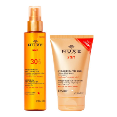 SUN Aceite Bronceador Rostro y Cuerpo SPF30 150 ml + Leche Refrescante After Sun 100 ml