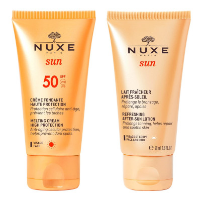 SUN Crema Fundente para Rostro SPF50 50 ml + Leche Refrescante After Sun 50 ml