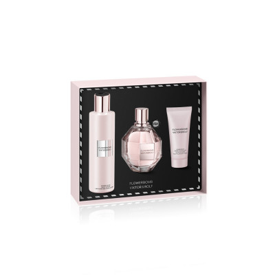 FlowerBomb Estuche de mujer EDP 100 ml + Loción Corporal 20 ml + Crema Corporal 40 ml