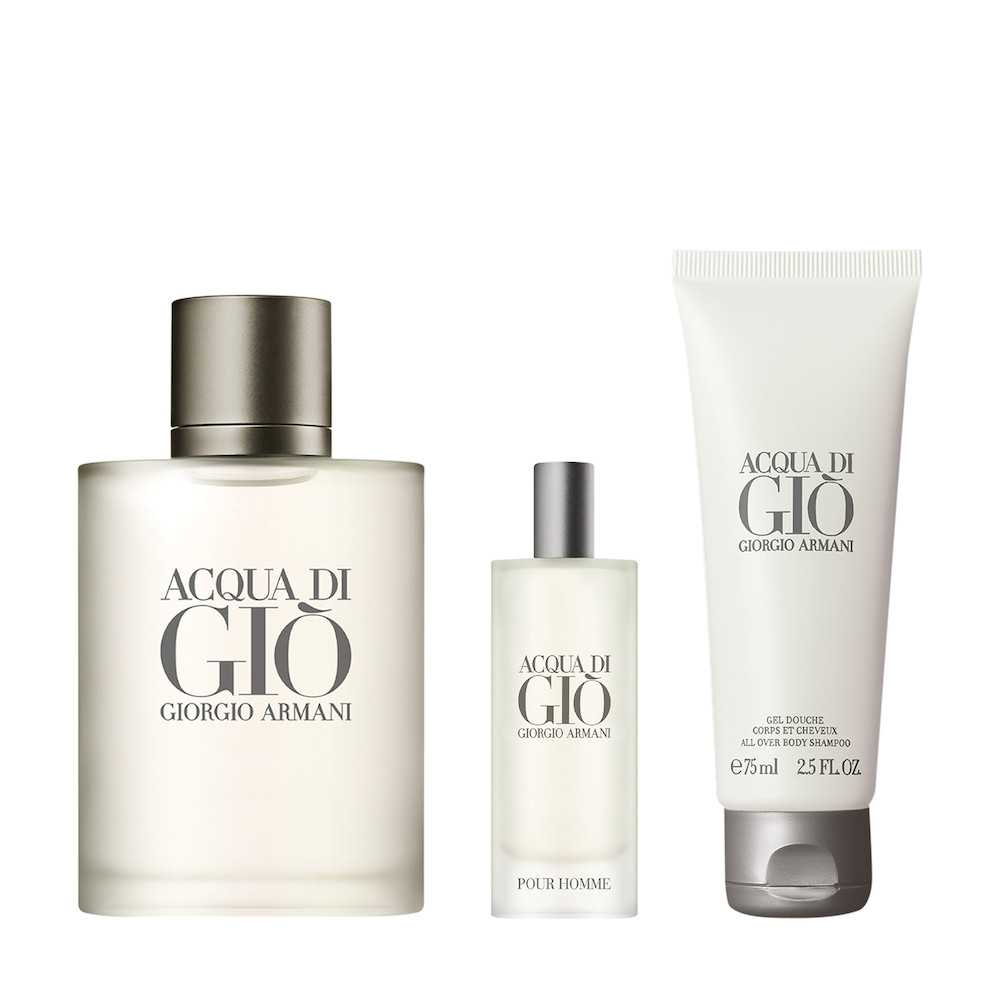 Acqua Di Giò Pour Homme Men's Set EDT 100 ml + Mini 15 ml + Gel 75 ml