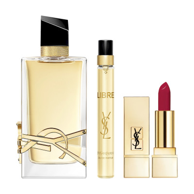 Libre EDP Cofre mujer 90 ml + Mini 10 ml + Rouge pur Couture 21
