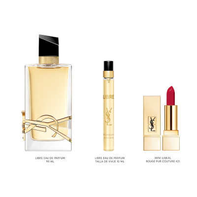 Libre EDP Cofre mujer 90 ml + Mini 10 ml + Rouge pur Couture 21