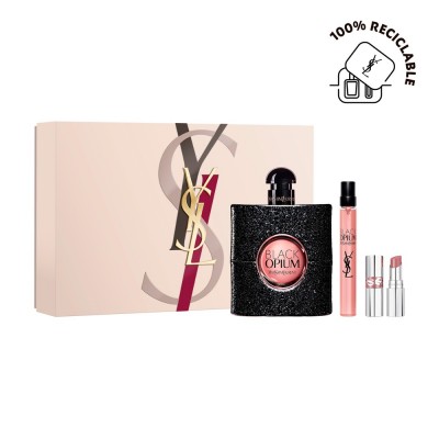 Black Opium EDP 90 ml + Mini 10 ml + Barra de Labios