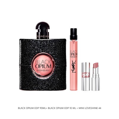 Black Opium EDP 90 ml + Mini 10 ml + Barra de Labios